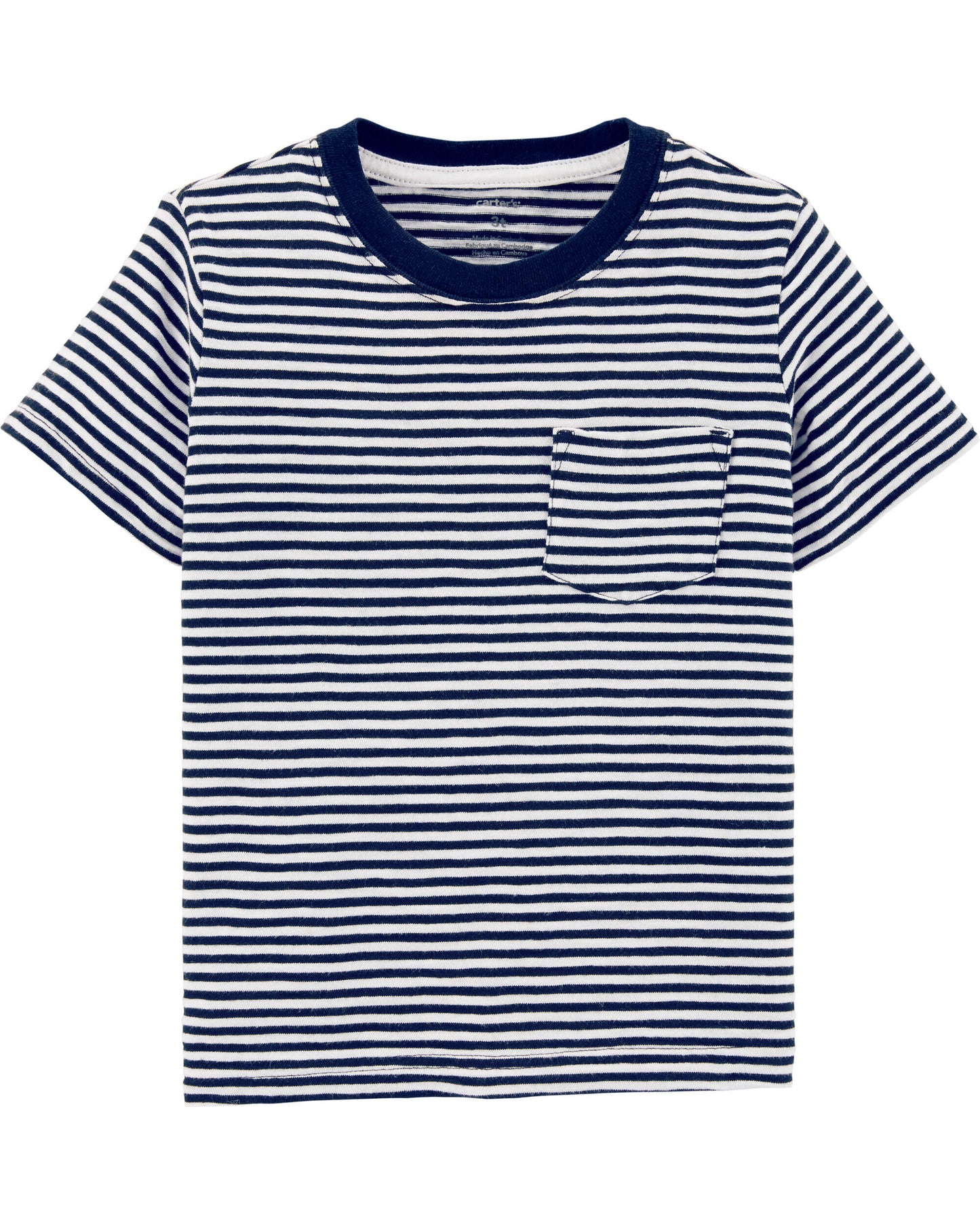Camiseta de punto con bolsillo a rayas para niños