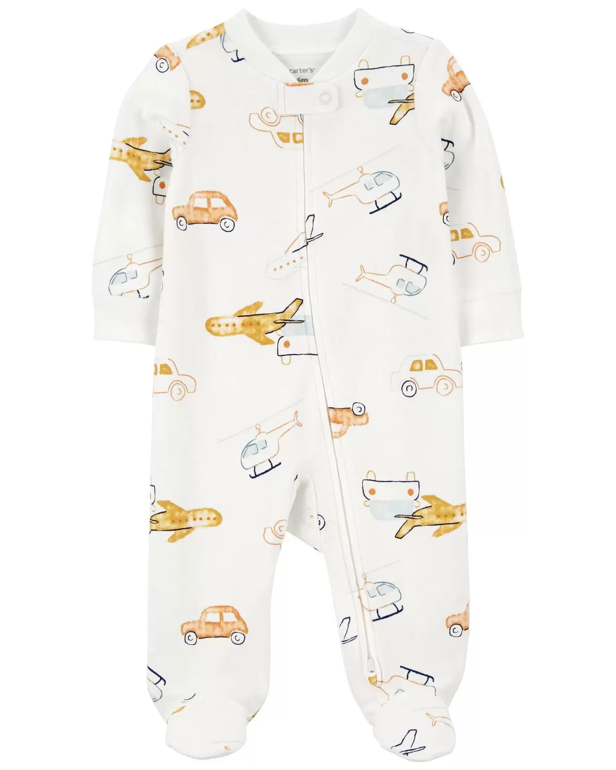 Pijama para dormir y jugar de algodón con cremallera de 2 vías