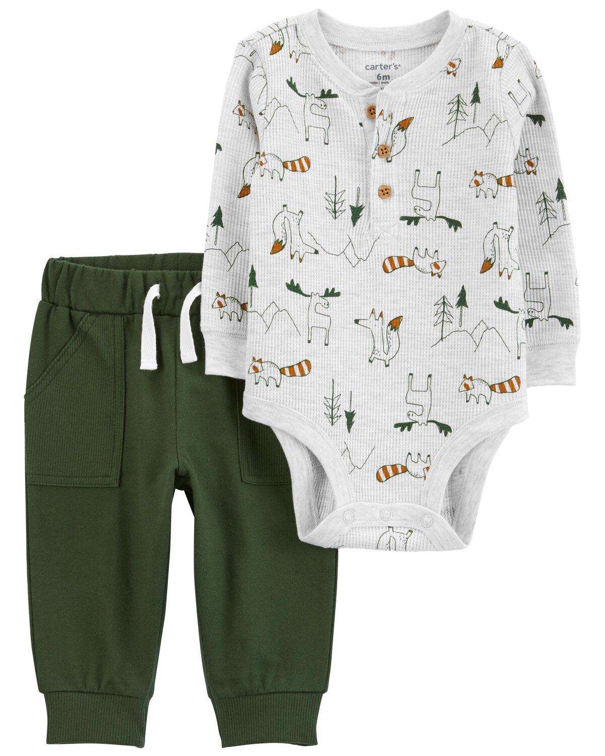 Conjunto de pantalón de cuerpo térmico de 2 piezas para bebé