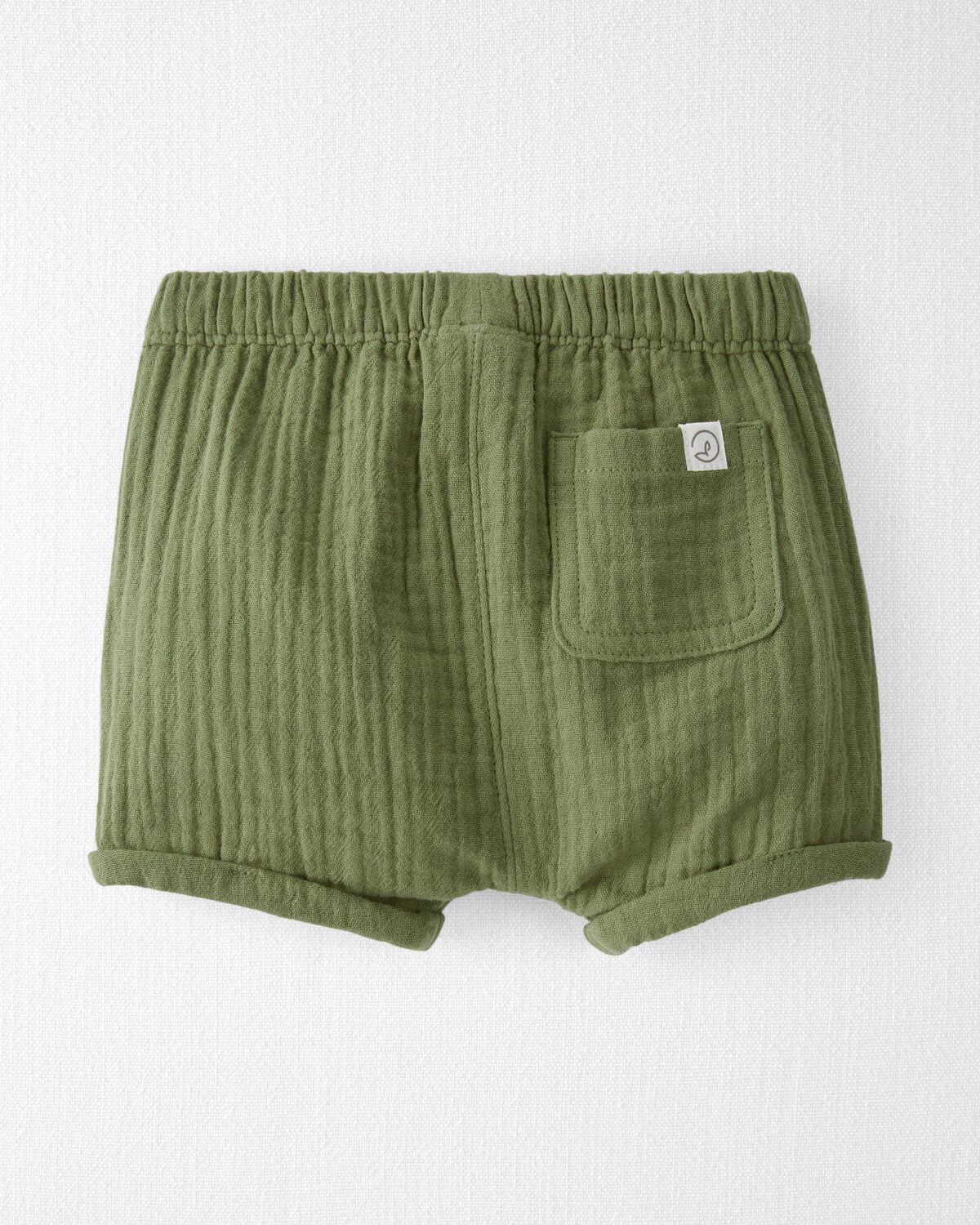 Pantalones cortos de gasa de algodón orgánico para niños pequeños