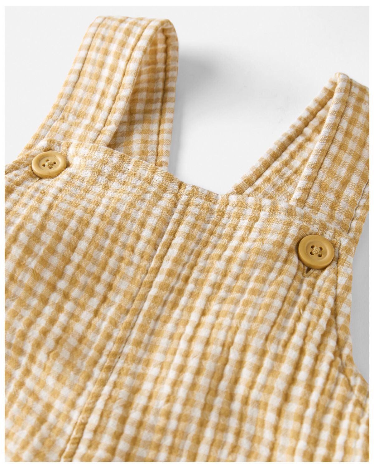 Pantalón corto de gasa de algodón orgánico para niños pequeños en amarillo