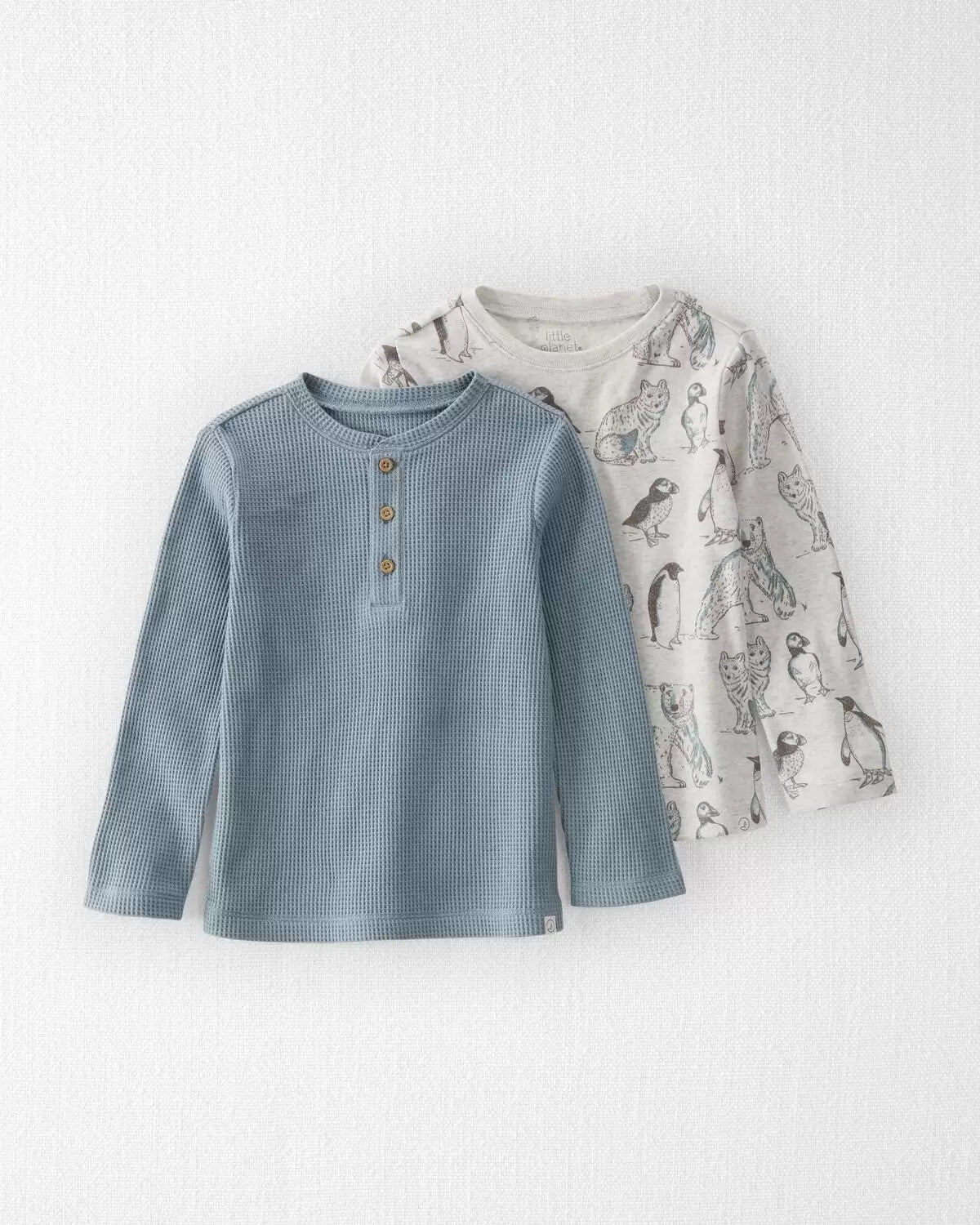 Paquete de 2 camisas para niños pequeños hechas con algodón orgánico