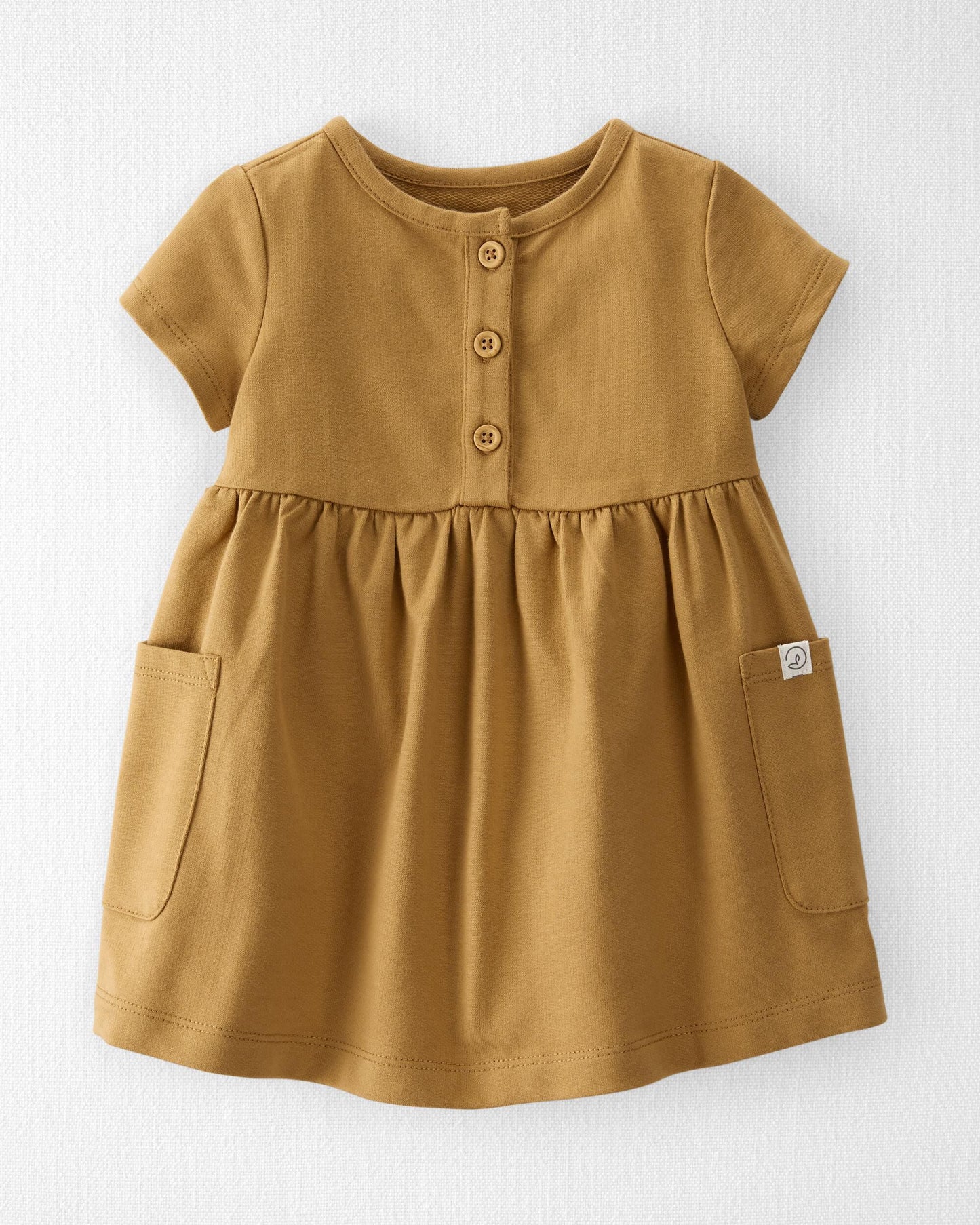 Vestido de bolsillo de algodón orgánico para bebé
