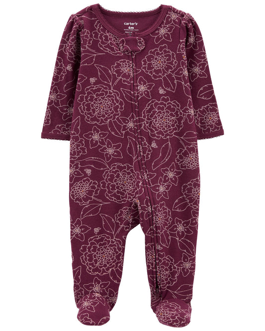 Pijama Floral para Dormir y Jugar para Bebé de 1 Pieza