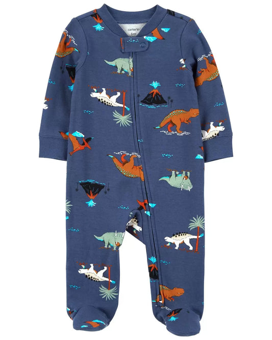 Pijama Baby Dinosaurs 2-Way Zip Cotton Sleep & Play