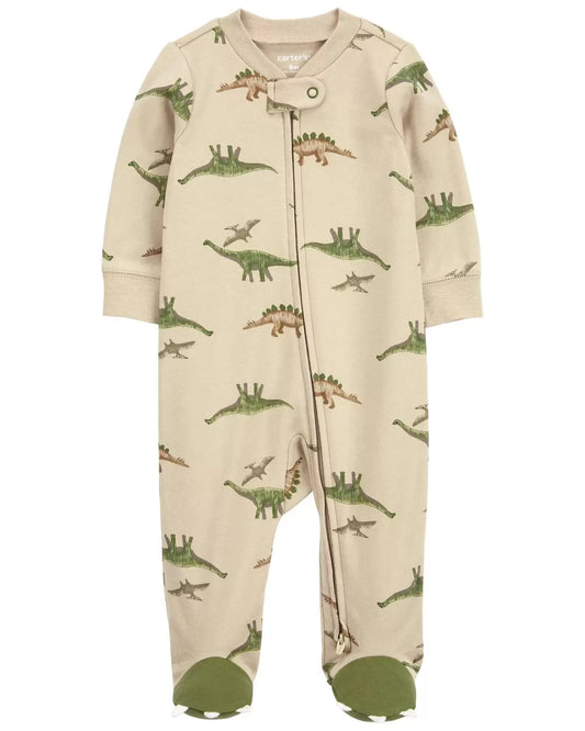 Pijama para bebé con cremallera de 2 vías Dinosaurio Algodón