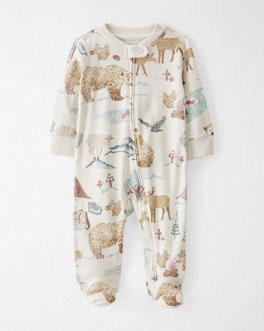 Pijama para bebé de algodón orgánico con cremallera de 2 vías